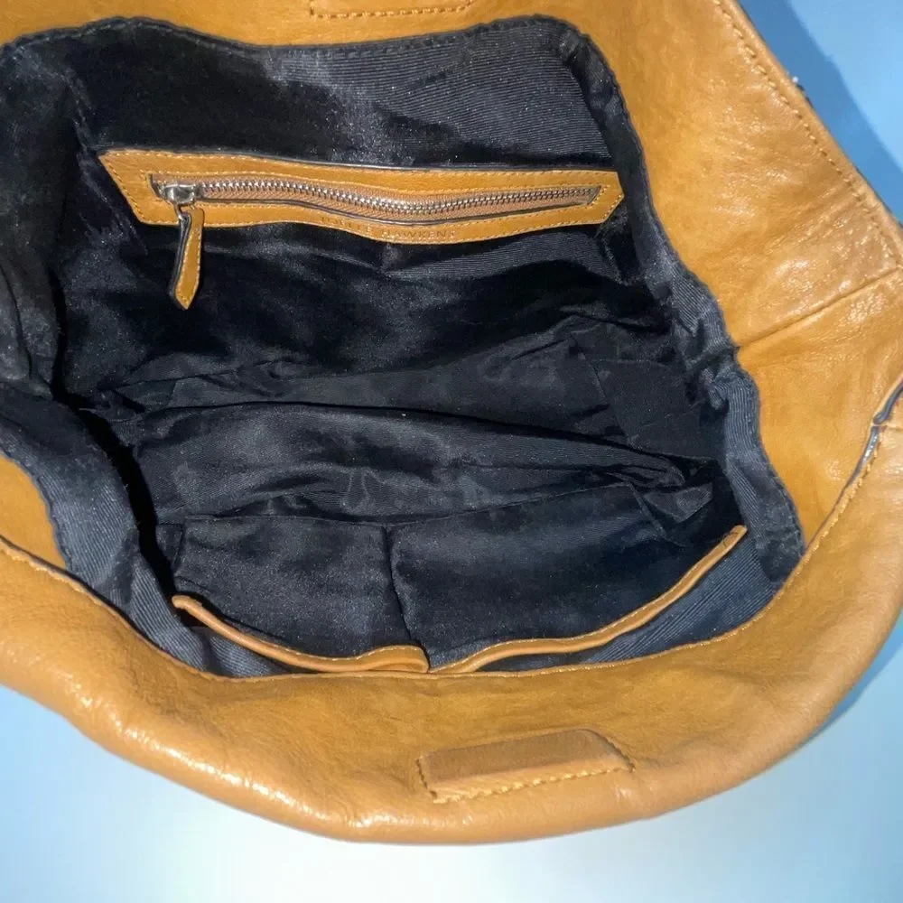 Joelle Hawkins Chic Brown Leather Slouchy Hobo Bag